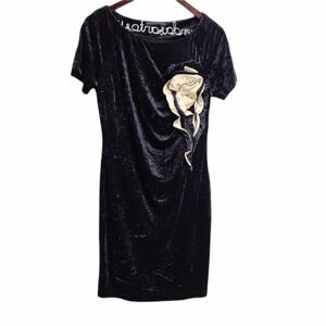 Didier Parakian Velvet Midi Floral‎ Cocktail Party Dress 10